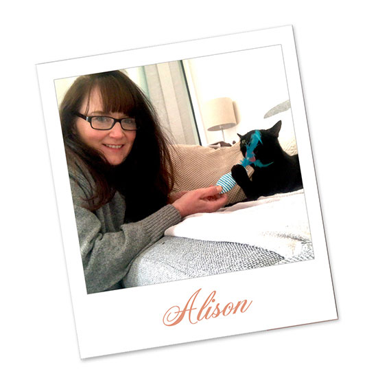Alison with a black cat owner of Kittykats cat and pet sitting in Littlehampton